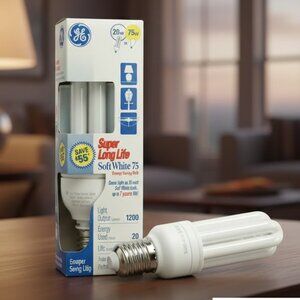 GE Super Long 7 Years Life Soft White 75 Energy Saving Bulb 20 Watts